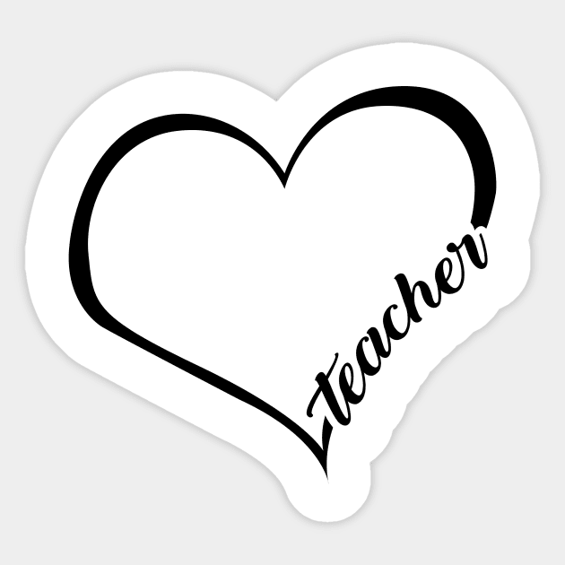 'Teacher Heart Scribble' Lovely Teacher Quote Gift Sticker by ourwackyhome